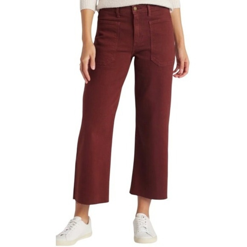 Just USA Womens 16 High Rise Utility Patch Pocket Wide Leg Jeans in Cinnamon NWT